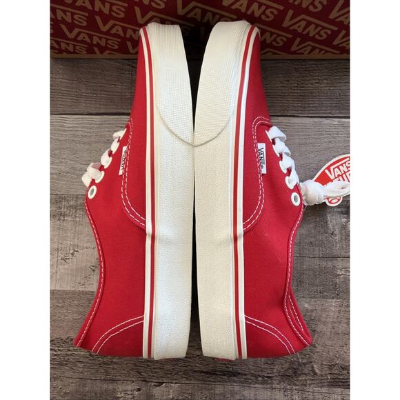 Vans Authentic True Red White Mens Original Classic Canvas Sneakers US Men 6.5 main image 4